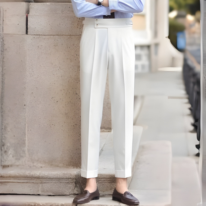 Men's Suit Trousers Wool Formal Black