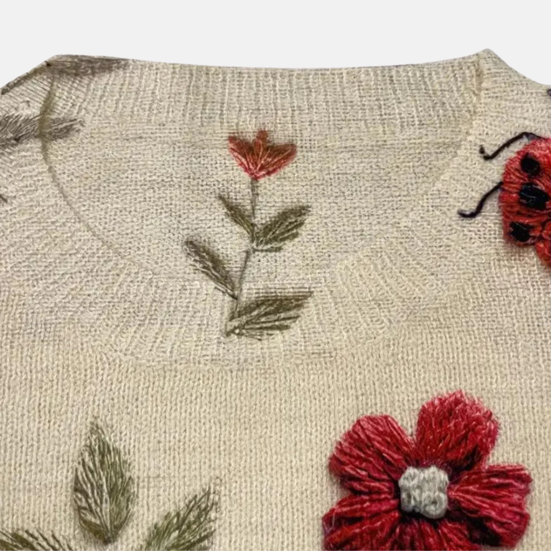 Women's 3D Flower Knit Sweater