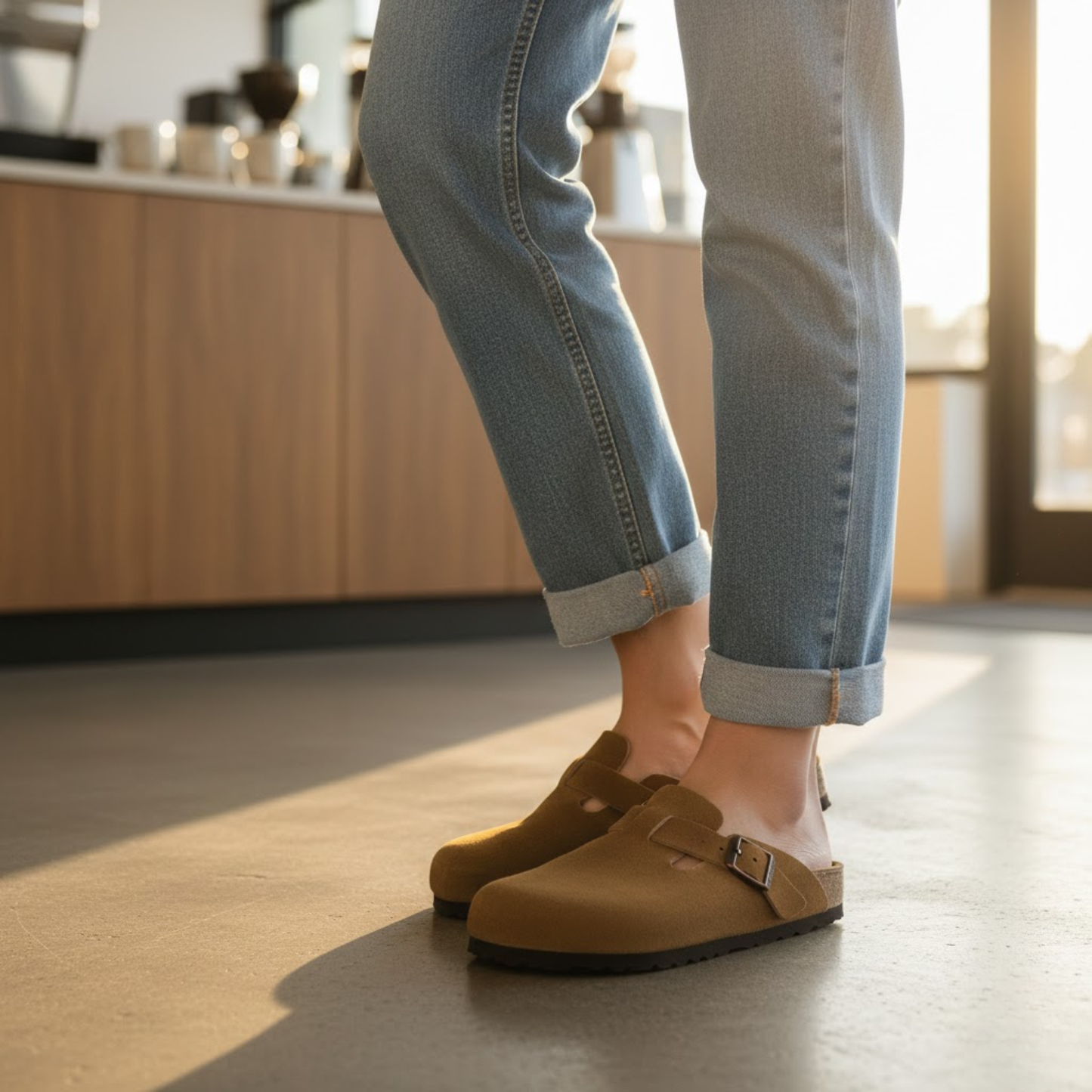 Comfortable Suede Slide Sandals for Women with Arch Support