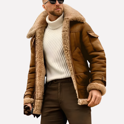 Men's Aviator Leather Jacket - VibreMode