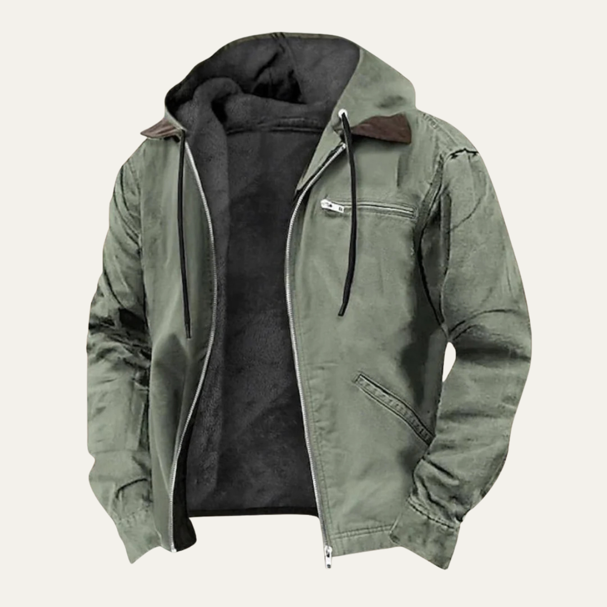 Men's Winter Fleece Lined Hooded Jacket