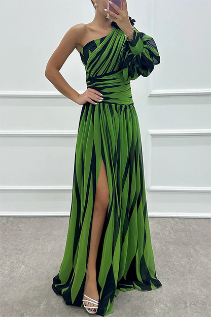 Elegant One Shoulder Floor Length Evening Dress