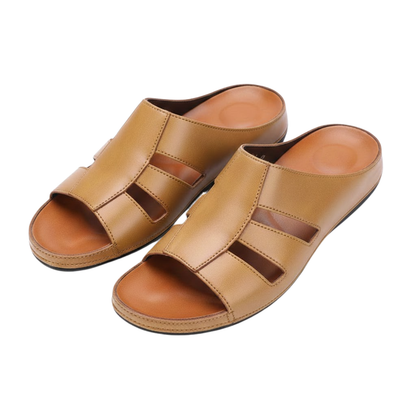 Premium Genuine Leather Slip On Slippers - VibreMode