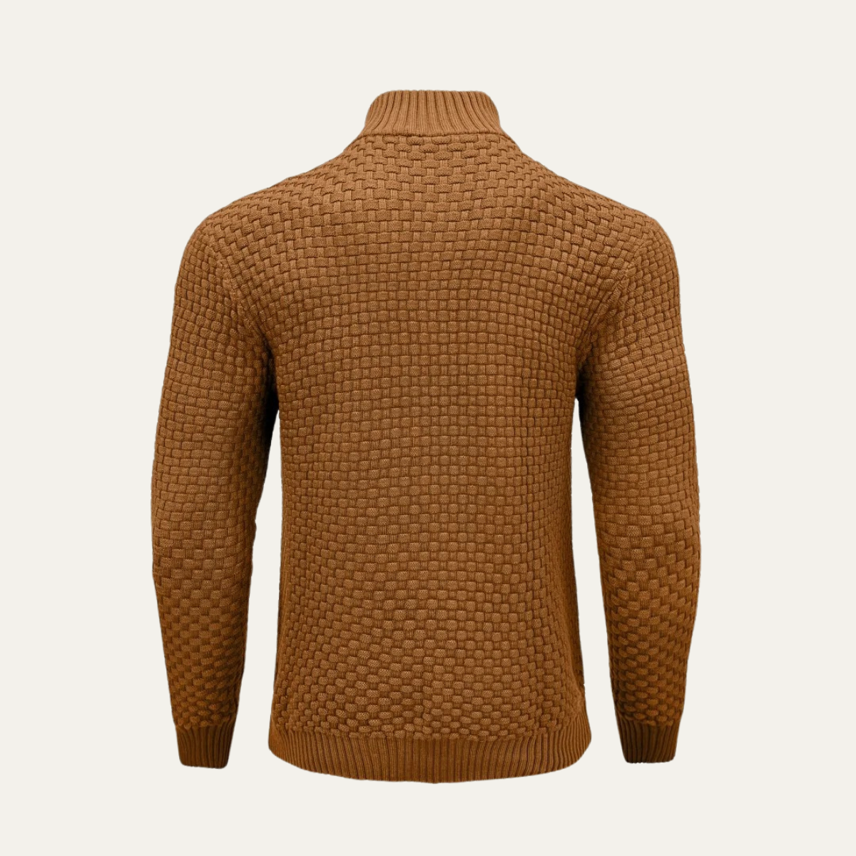 Men's Textured Knit Half Zip Jumper