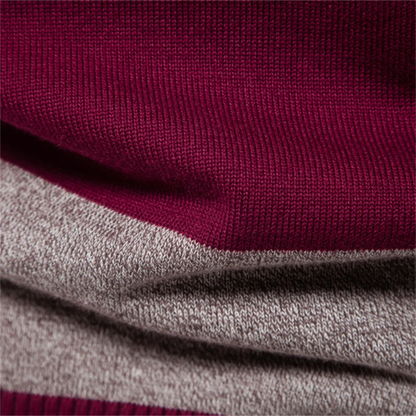 Men's Striped Cotton Polo Sweater