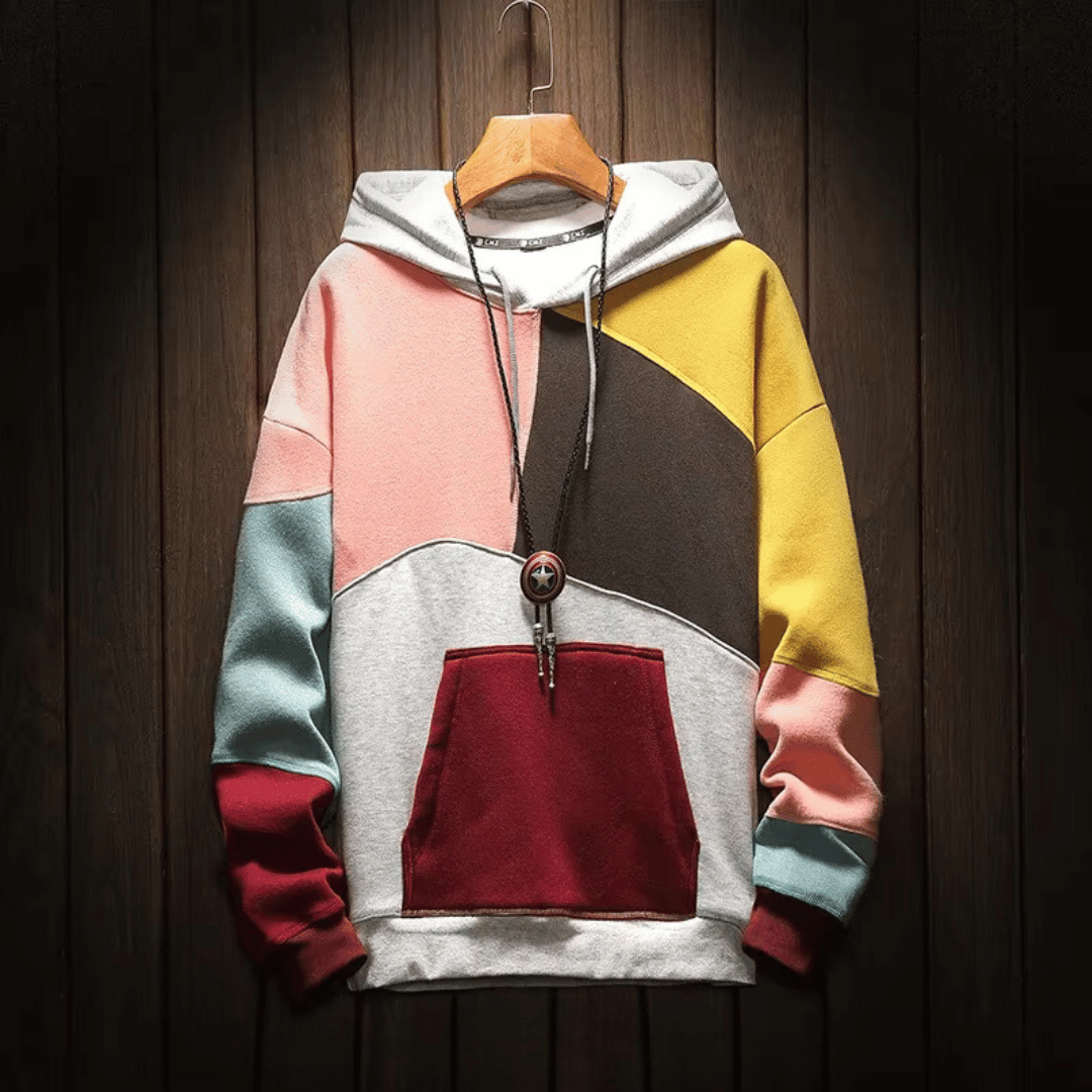 Multicolor Fleece Pullover Hoodie