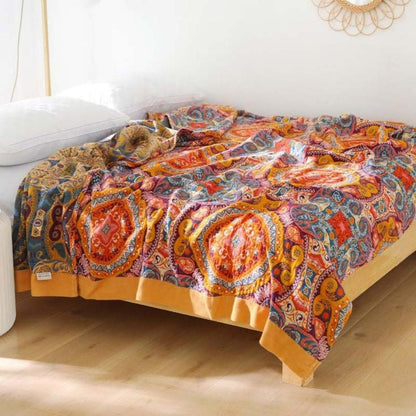 Boho Reversible Blanket Dual-Sided Warm Throw