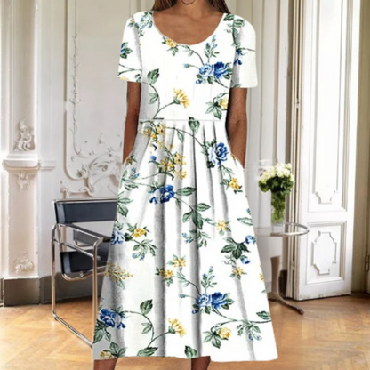 Red Floral Women's Dress