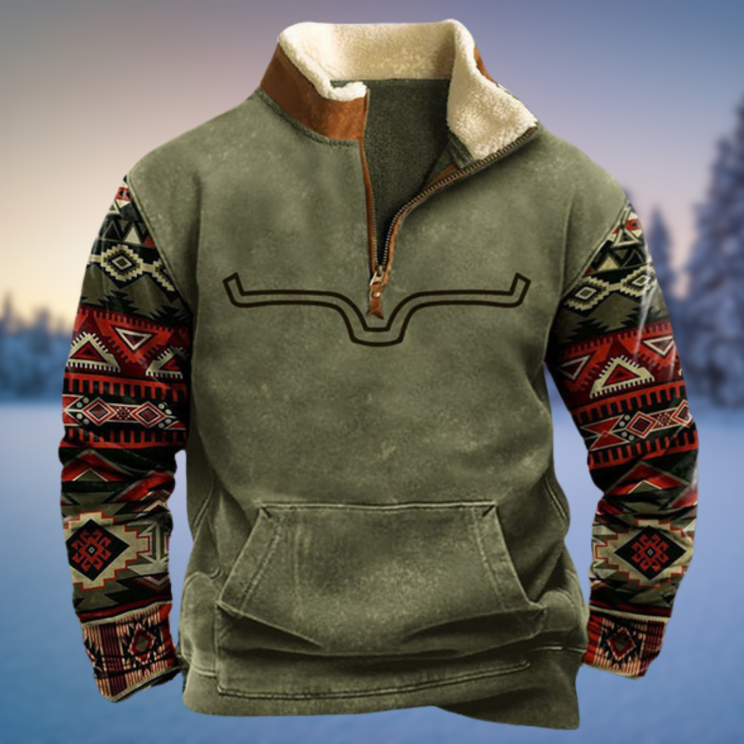 Warm Mens Cozy Western Sweatshirt - VibreMode