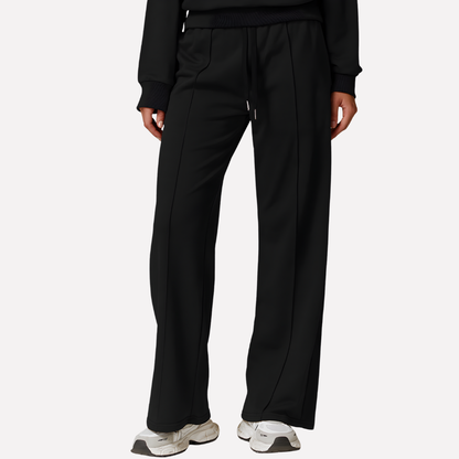 Women's Wide Leg Sweatpants Cotton Comfortable Black