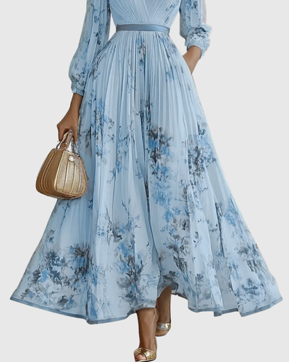 Women's Pleated Maxi Dress Elegant