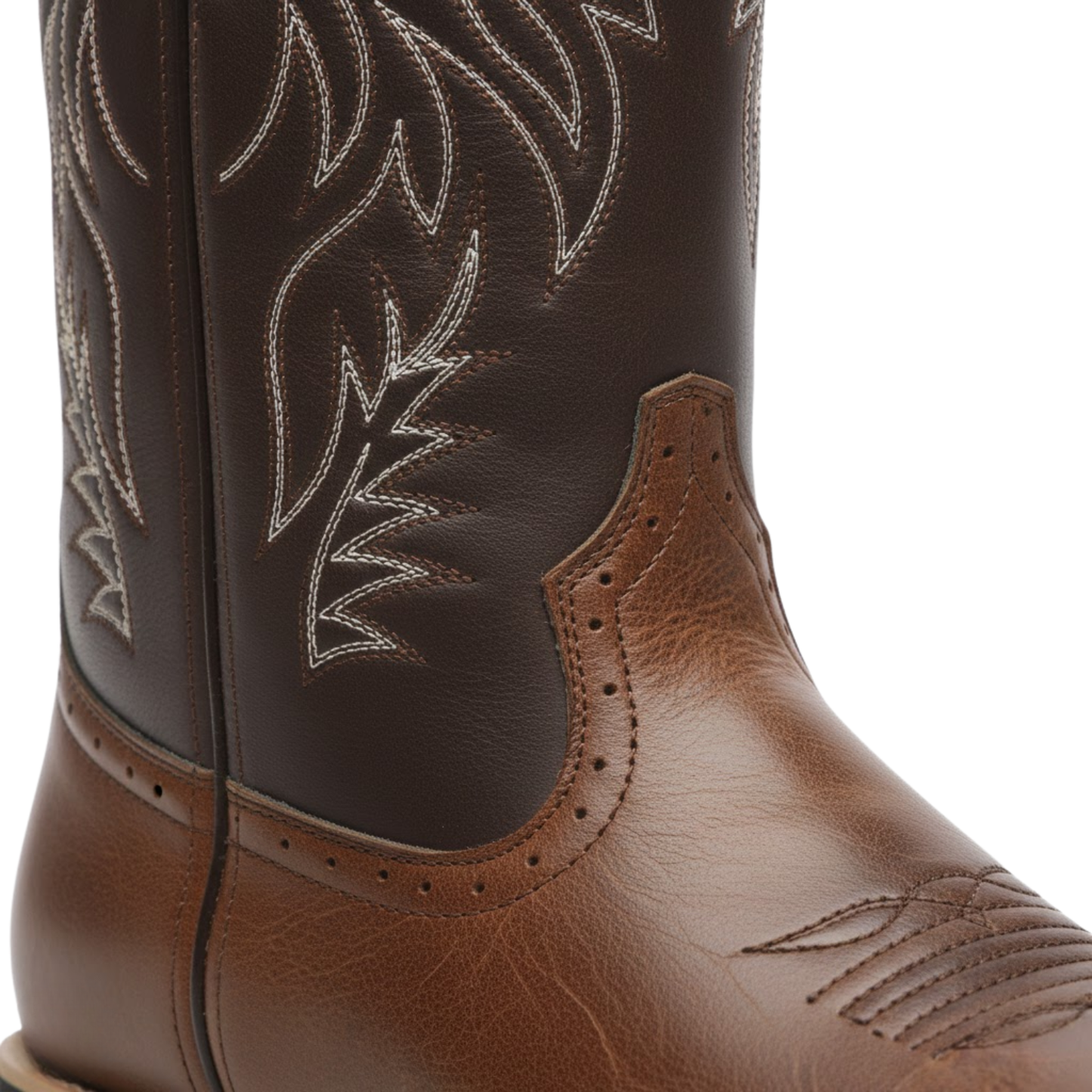 Rugged Mens Cowboy Boots with Embroidery Detail