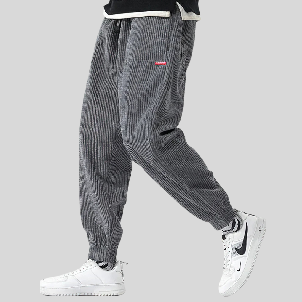 Men's Wide Corduroy Jogger Pants Relaxed Fit - VibreMode