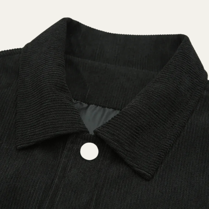 Men's Corduroy Jacket Casual Button Up Lapel Brown