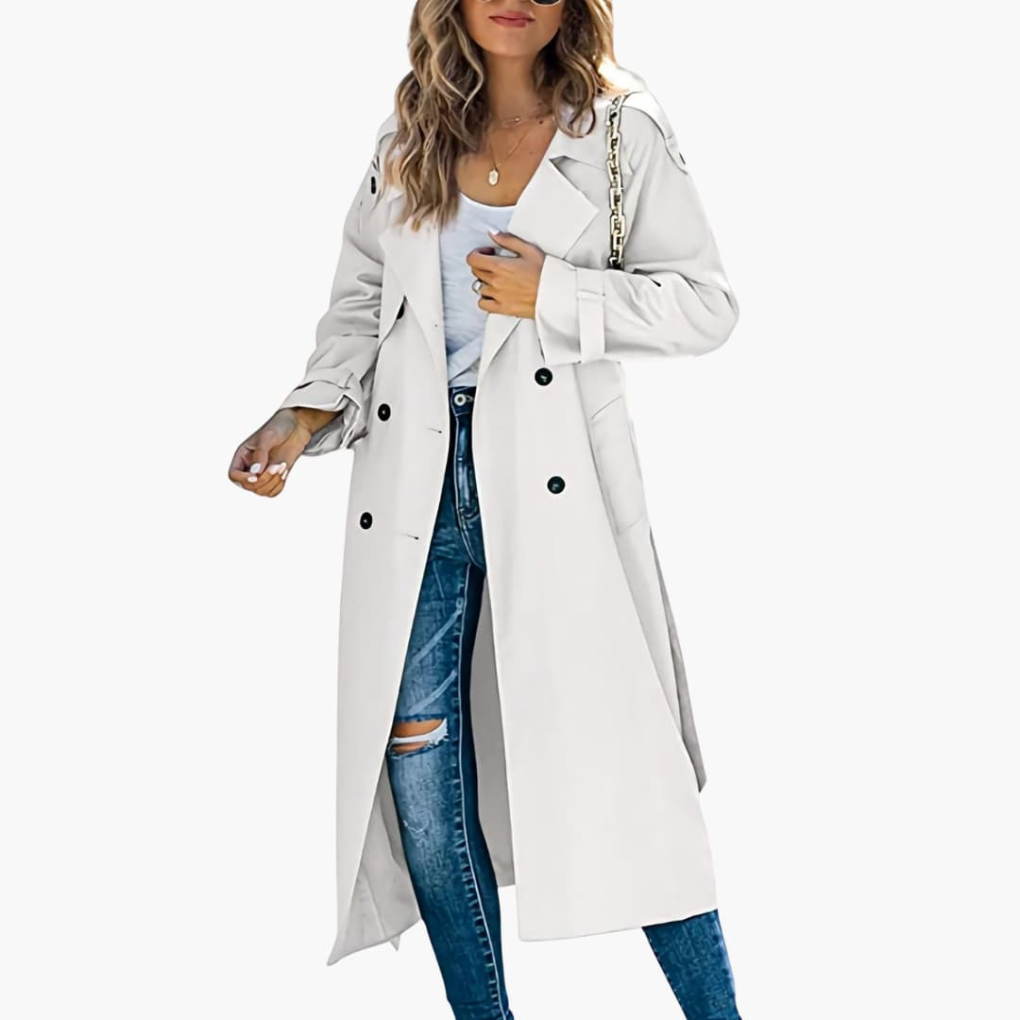 Women's Trench Coat Button Front Waterproof