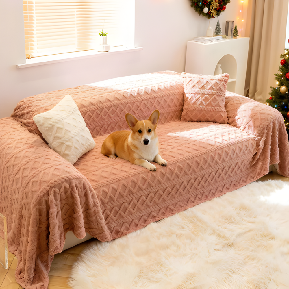 Shaggy Sofa Slipcover Soft Fabric
