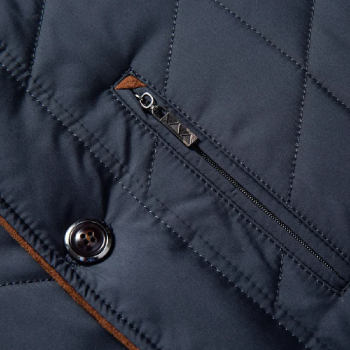Men's Quilted Winter Jacket Padded Velvet Collar