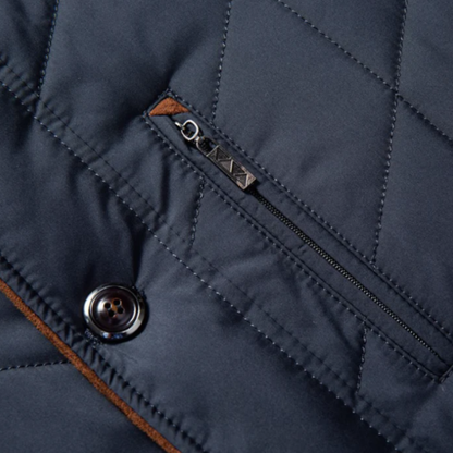 Men's Quilted Winter Jacket Padded Velvet Collar