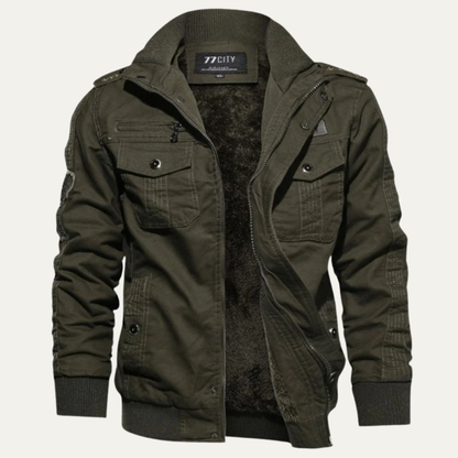 Men's Windproof Bomber Jacket Thick Plush Lined