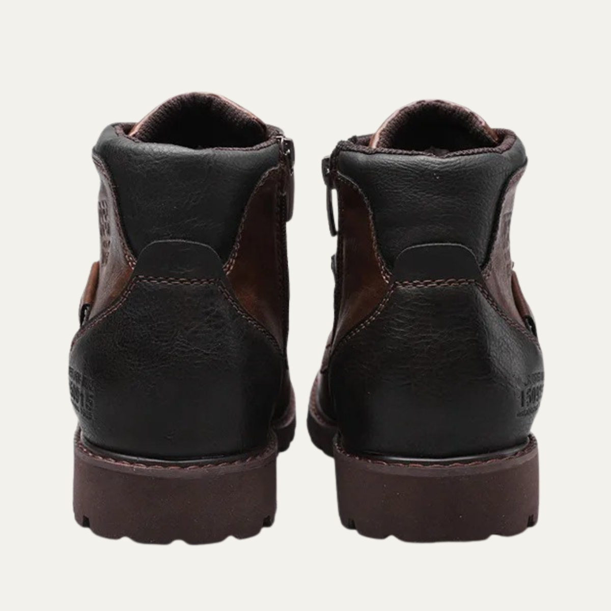 Stanhope Men's Ankle Biker Boots Durable Leather Black