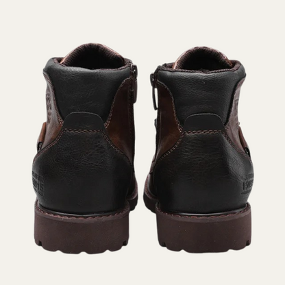 Stanhope Men's Ankle Biker Boots Durable Leather Black