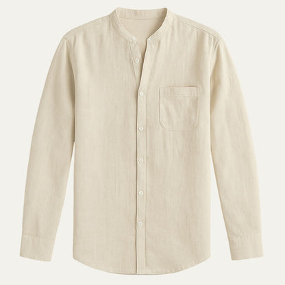 Men's Linen Long Sleeve Shirt - VibreMode