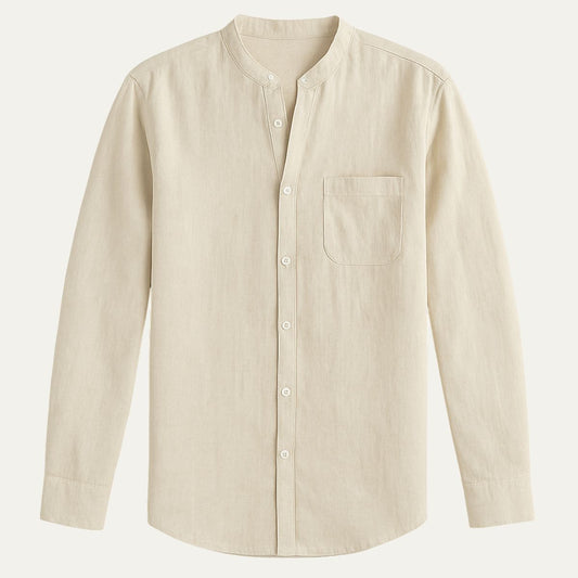 Men's Linen Long Sleeve Shirt - VibreMode