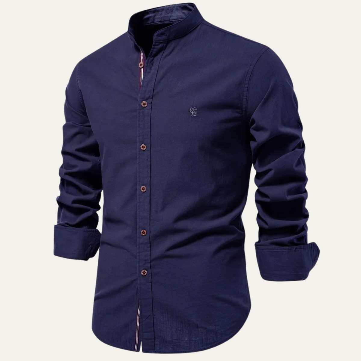 Men's Mandarin Collar Casual Button Shirt