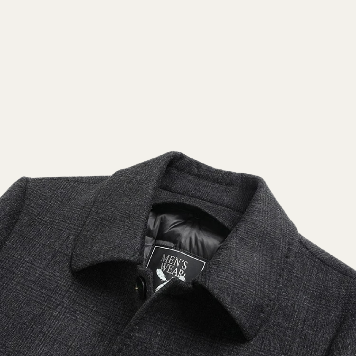 Men's Wool Trench Coat Mid Length Plaid