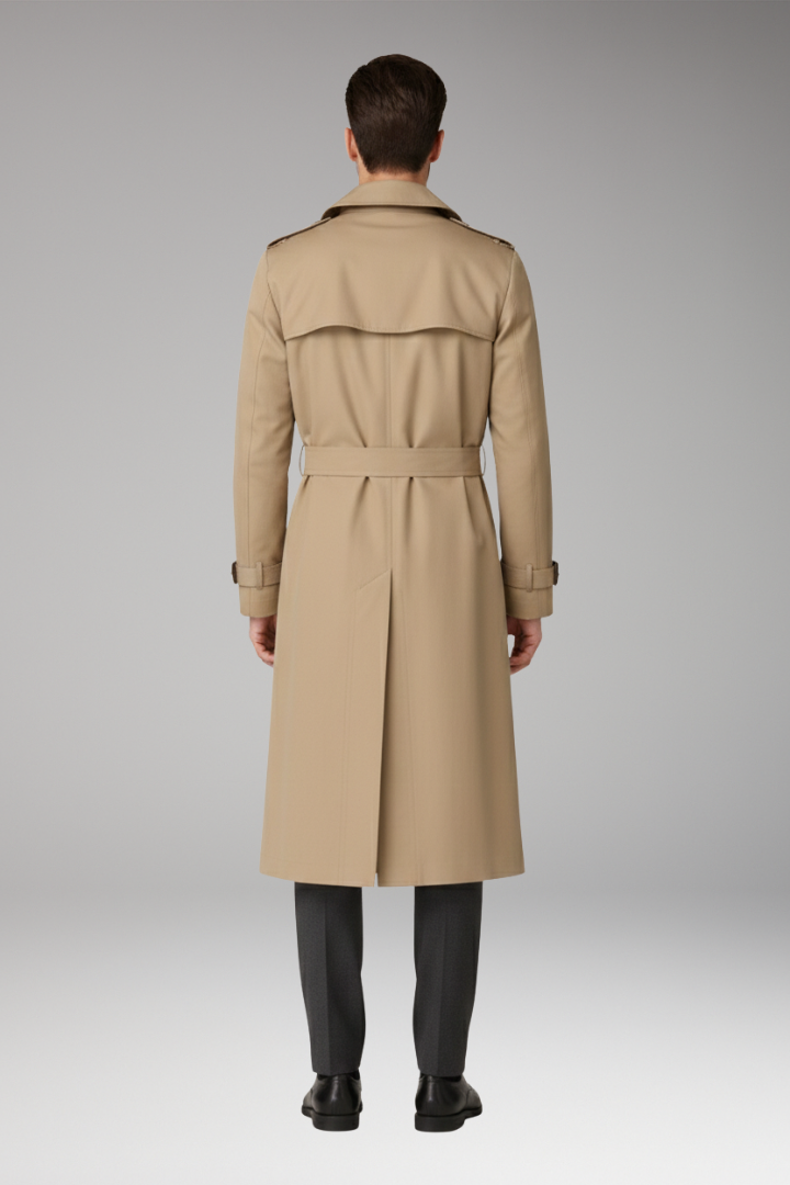 Men's Trench Coat Belted Wide Lapels