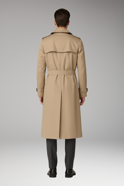 Men's Trench Coat Belted Wide Lapels