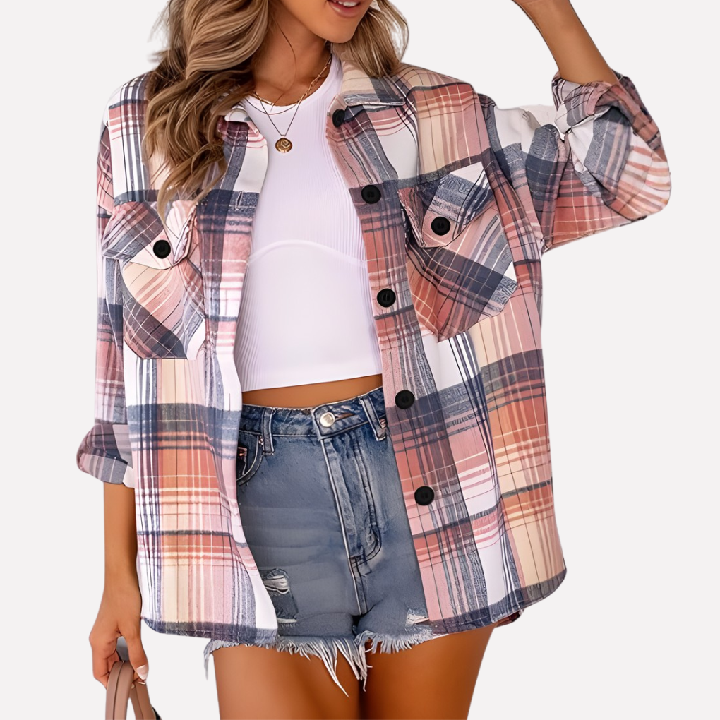 Women's Plaid Flannel Shirt Jacket