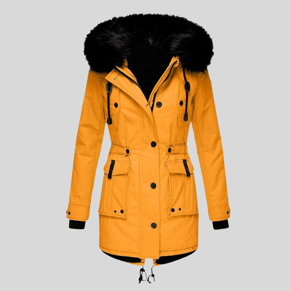 Women's Hooded Winter Coat With Pockets - VibreMode