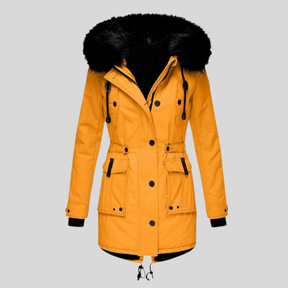 Women's Hooded Winter Coat With Pockets - VibreMode