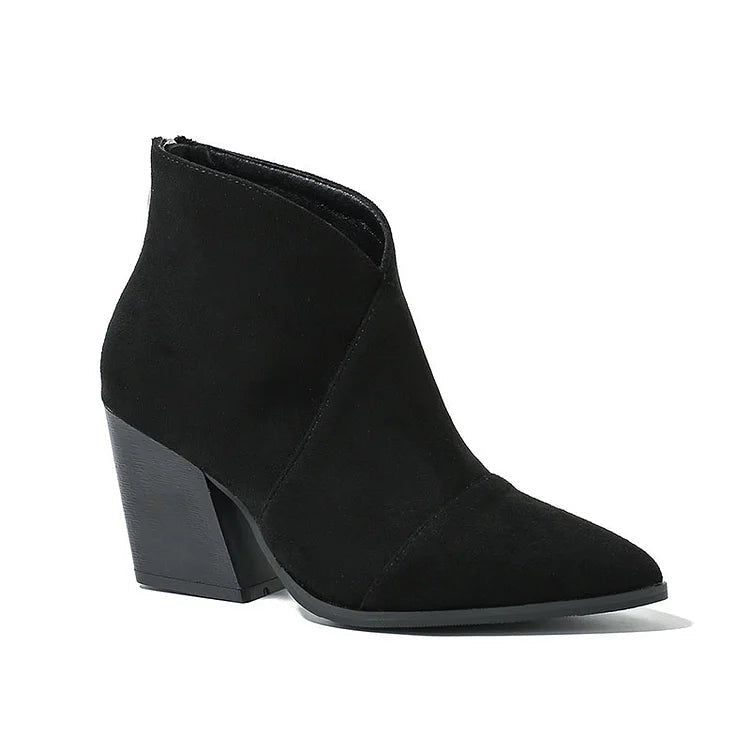 Women's Ankle Boots Block Heel Zip