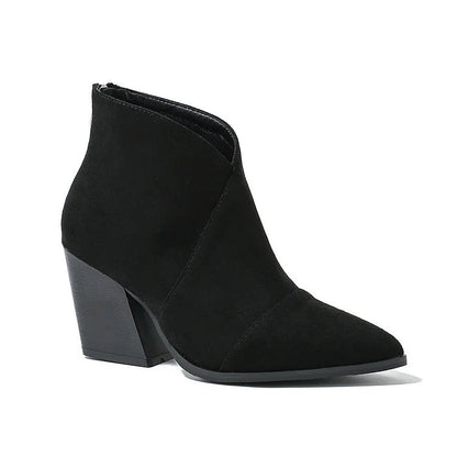 Women's Ankle Boots Block Heel Zip