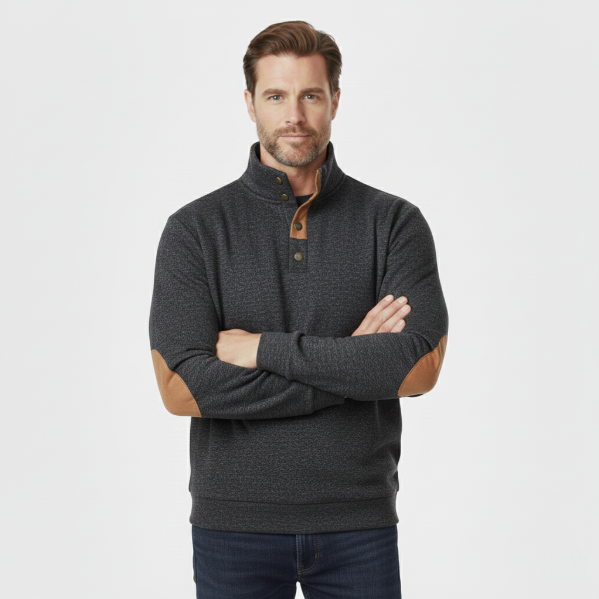Men's Knitted Sweater Elbow Patches Heritage