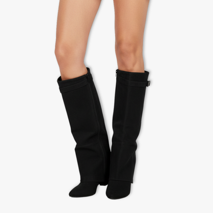 Ladies Tall Slim Metal Clamp Boots