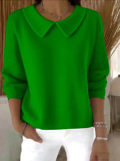 Women's Long Sleeve Sweater With Collar Detail