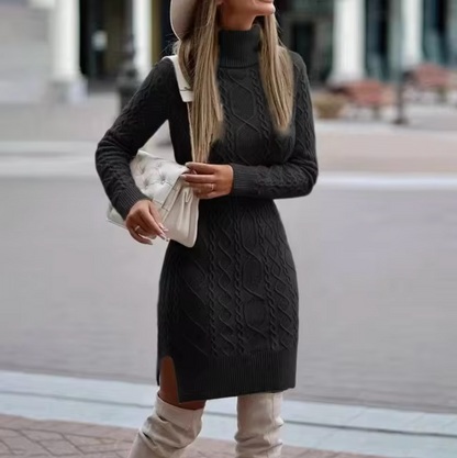 Women's Tricot Midi Dress Long Sleeves
