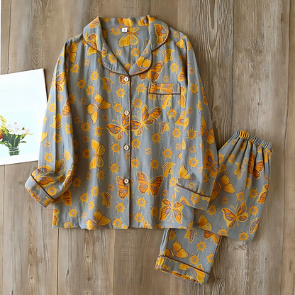 Women's Cotton Lounge Set Butterfly Print