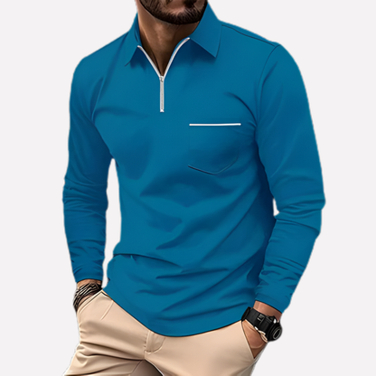Men's Polo Shirt Long Sleeve With Pocket