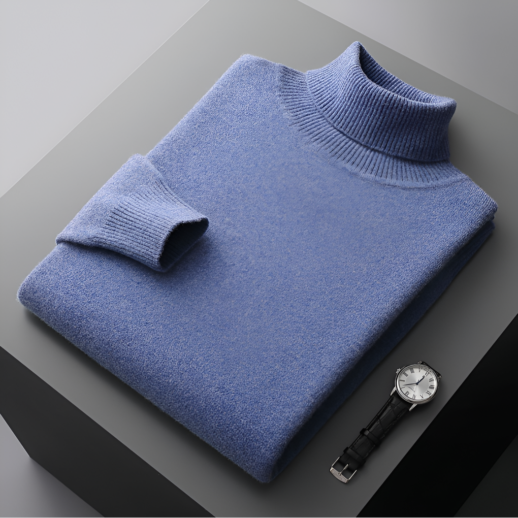 Men's Fine Wool Turtleneck Sweater