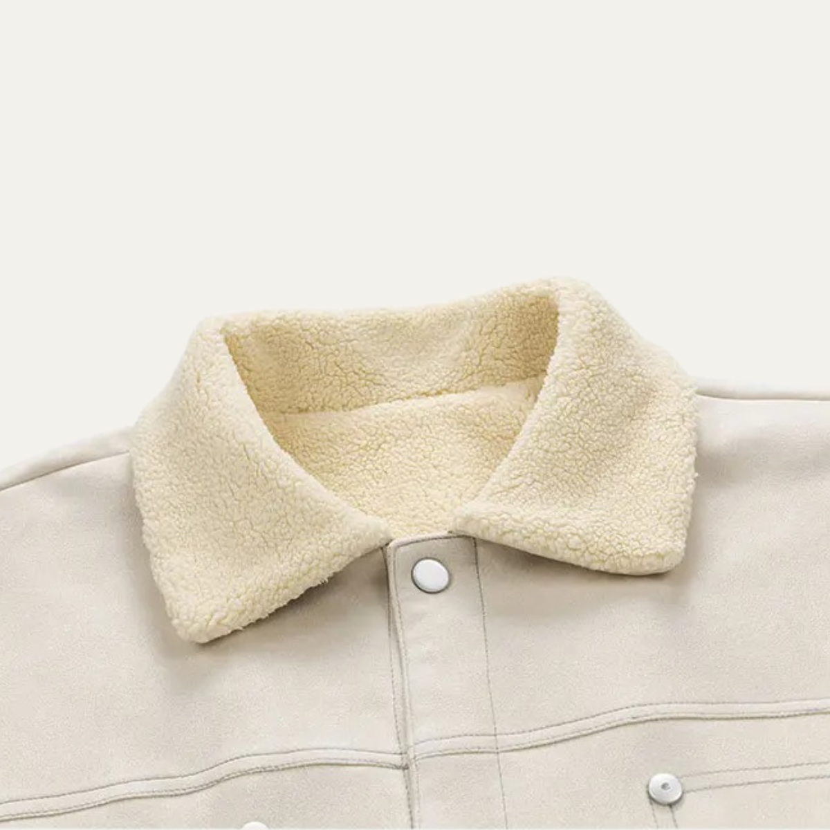 Men's Suede Sherpa Jacket Fleece Lined Shearling Collar