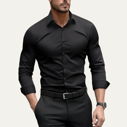 Men's Business Shirt Solid Color Cotton