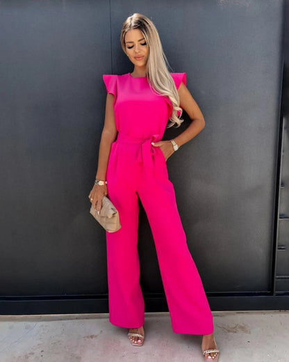 Women's Elegant Jumpsuit Flutter Sleeves