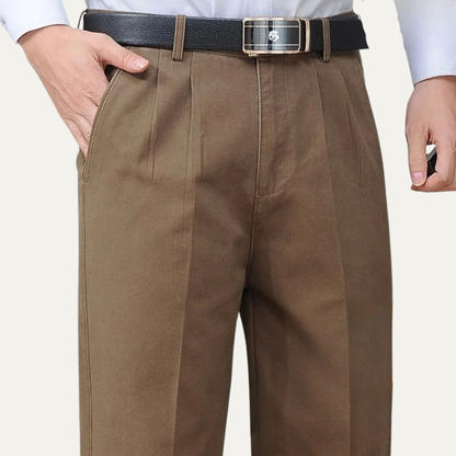 Men's Cotton Double Pleated Pants