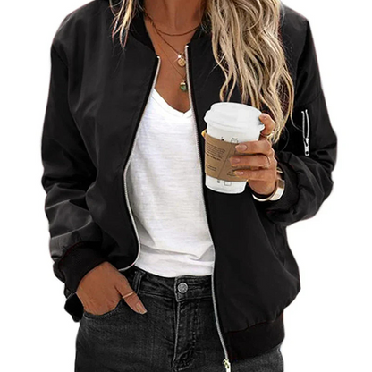 Women's Long Sleeved Bomber Jacket Lightweight - VibreMode