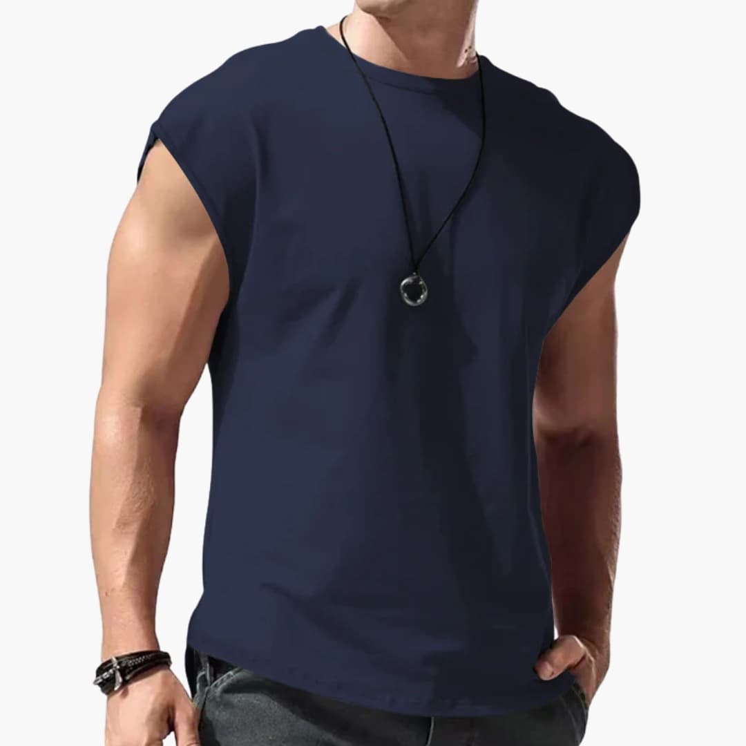 Men's Sleeveless Round Neck T-Shirt Plain