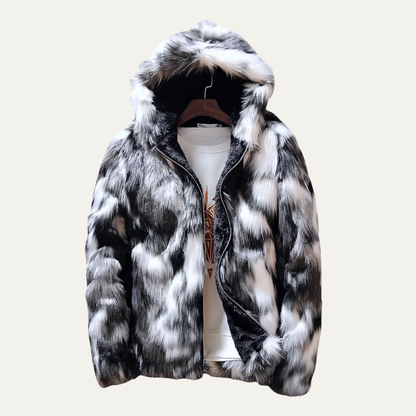 Men's Soft Fur Hooded Winter Jacket